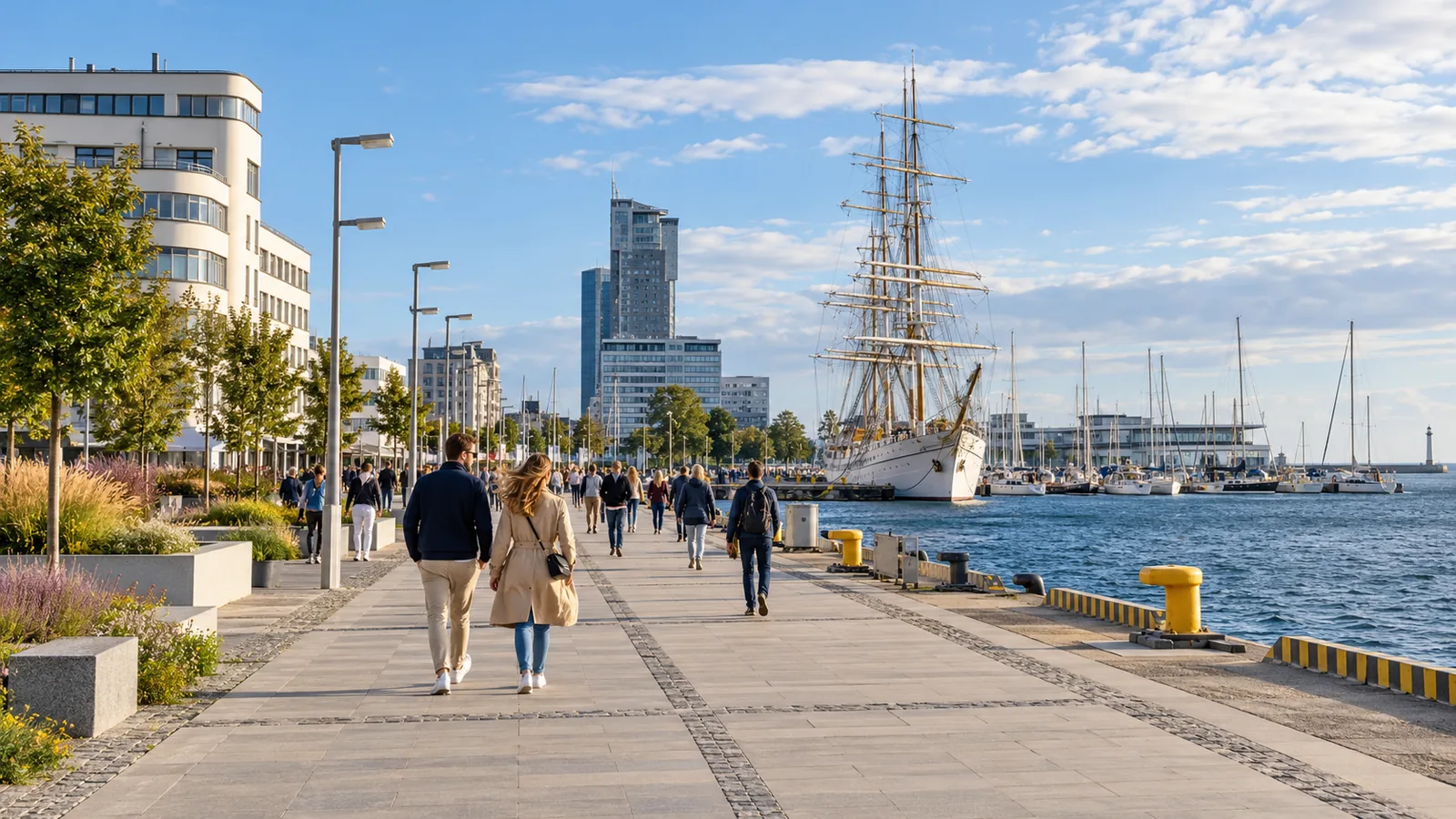 Redakcyjna interpretacja portowego centrum Gdyni i mariny