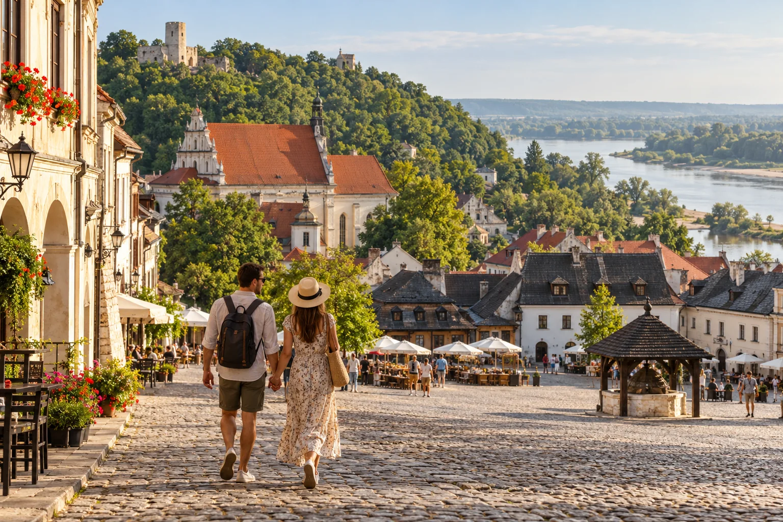 Kazimierz Dolny nad Wisłą oglądany w spokojnym świetle