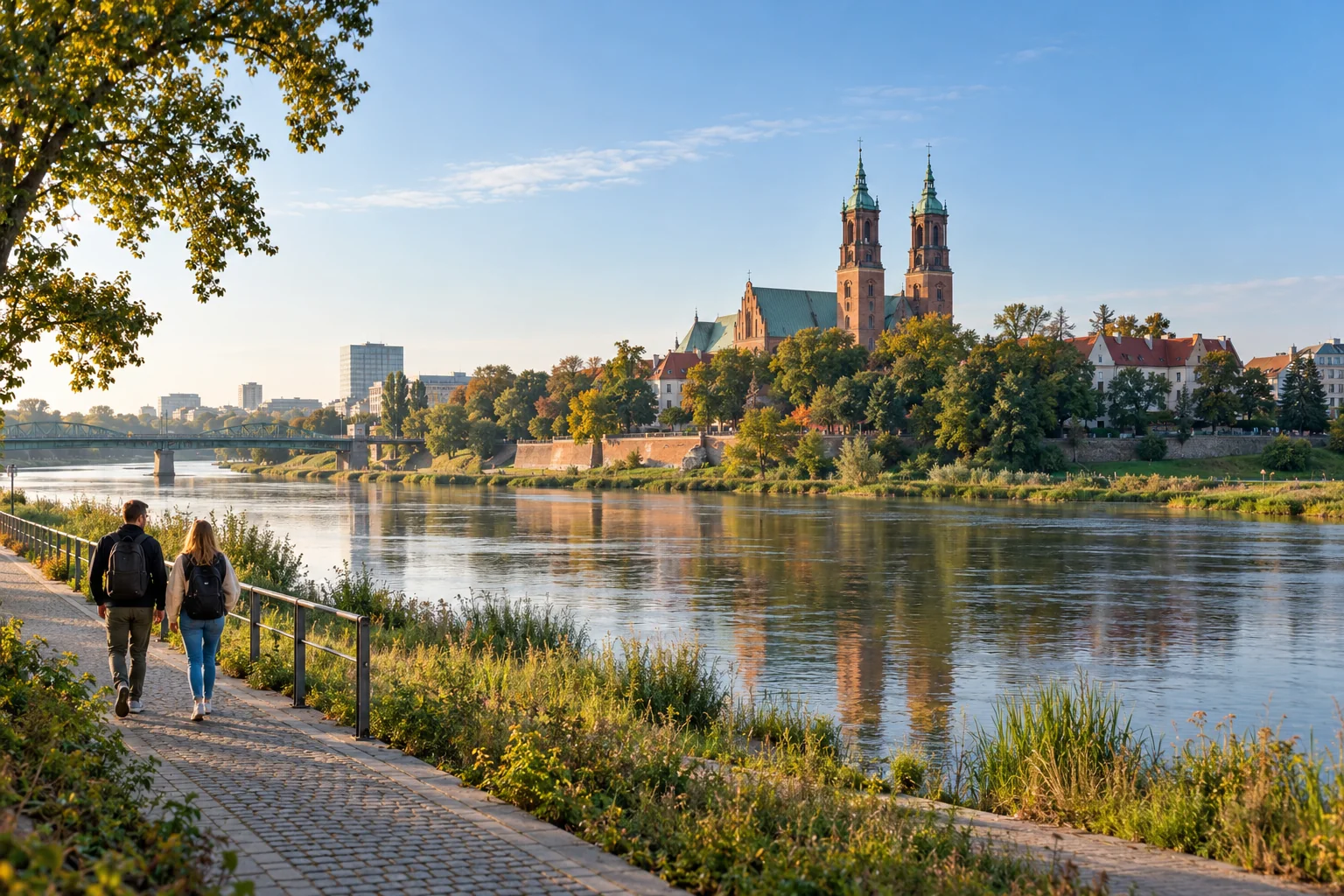 Poznański Ostrów Tumski widziany od strony Warty