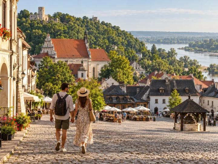 Kazimierz Dolny nad Wisłą oglądany w spokojnym świetle