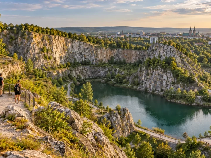 Redakcyjna interpretacja Kadzielni i panoramy Kielc