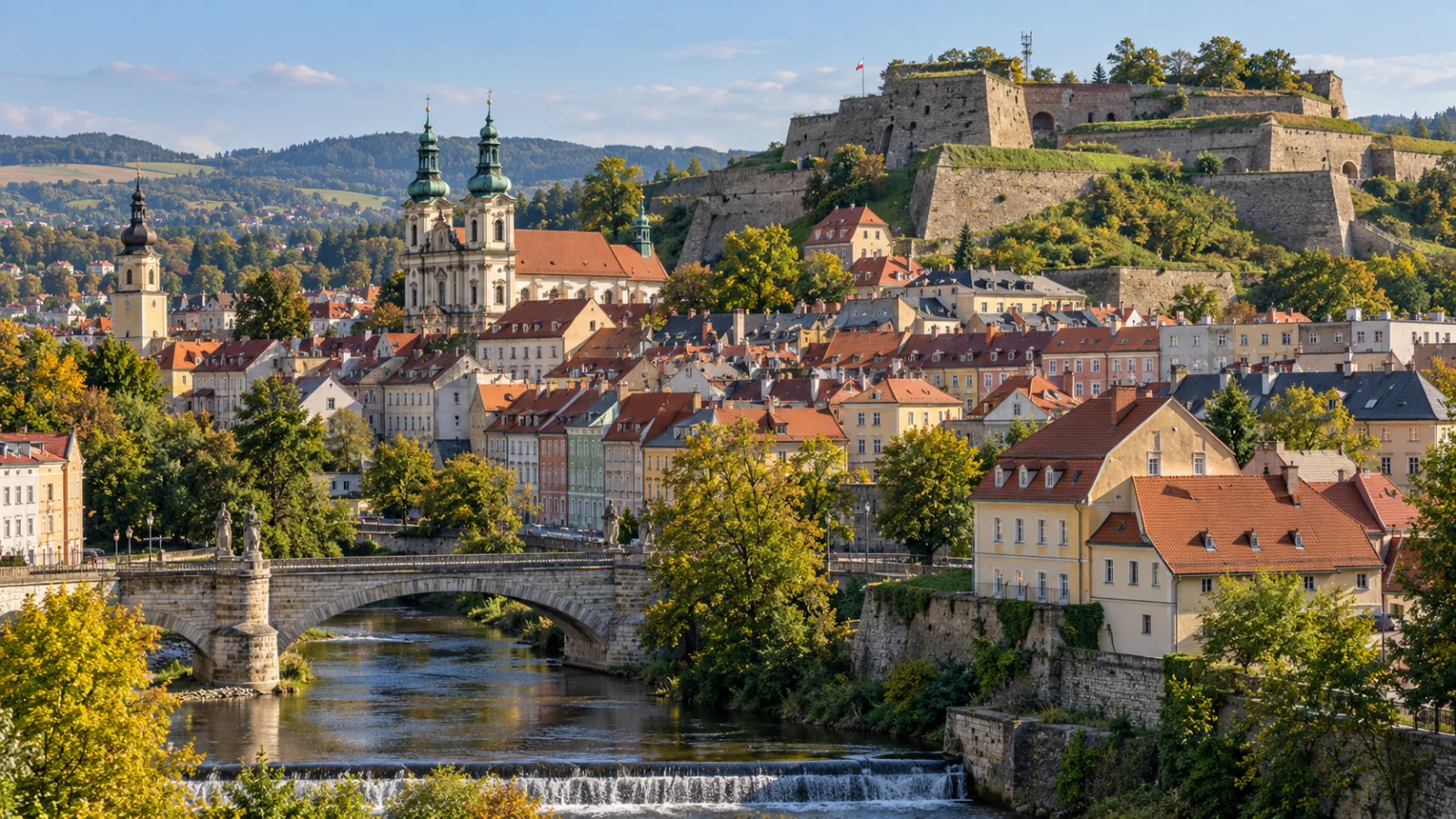 Kłodzko i twierdza nad starym miastem