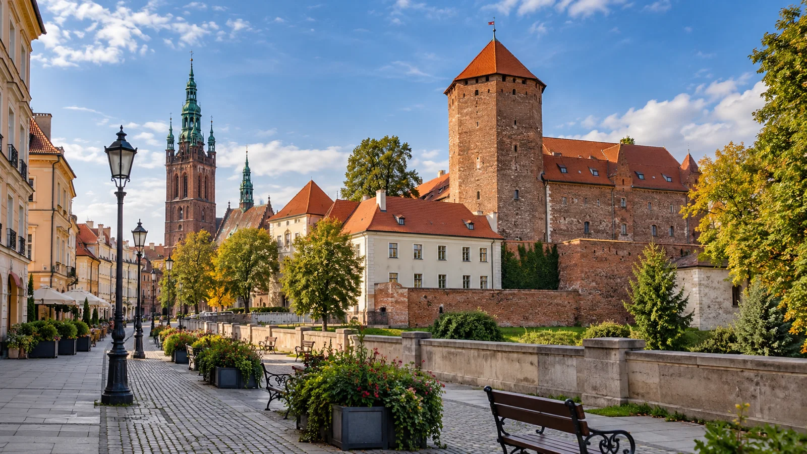Historyczna Legnica i zabudowania zamkowe