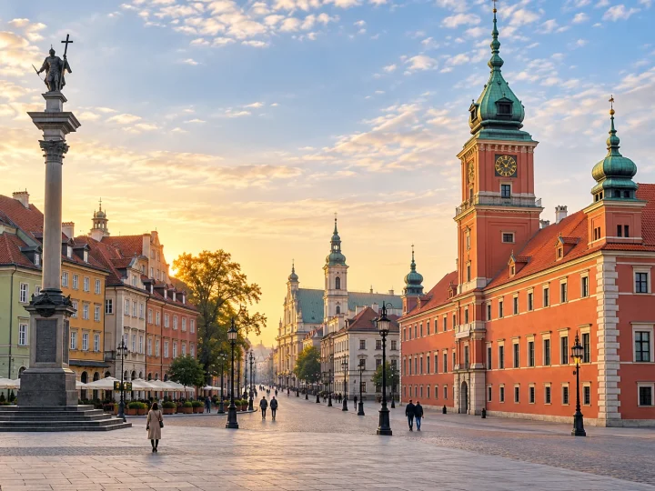 Plac Zamkowy i początek Traktu Królewskiego w Warszawie